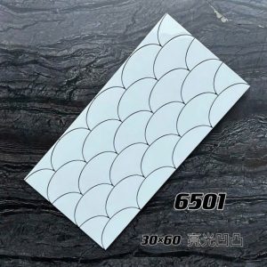 6501 - gạch trang trí vảy cá men bóng 300*600